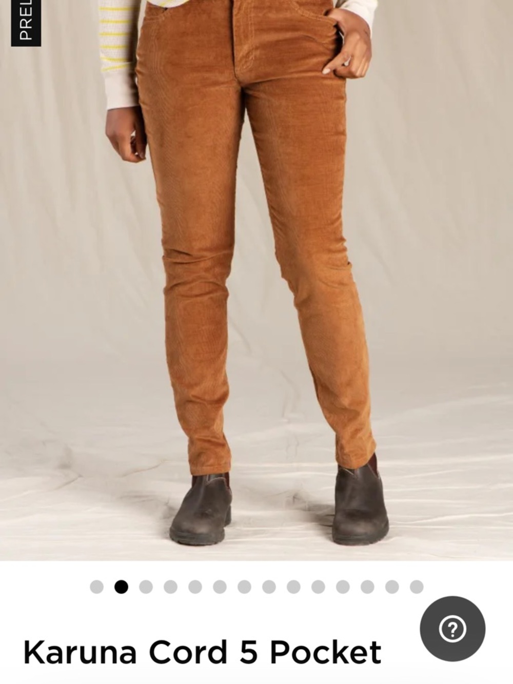 Toad&Co Karuna Corduroy 5-Pocket Pants - autumn size 10